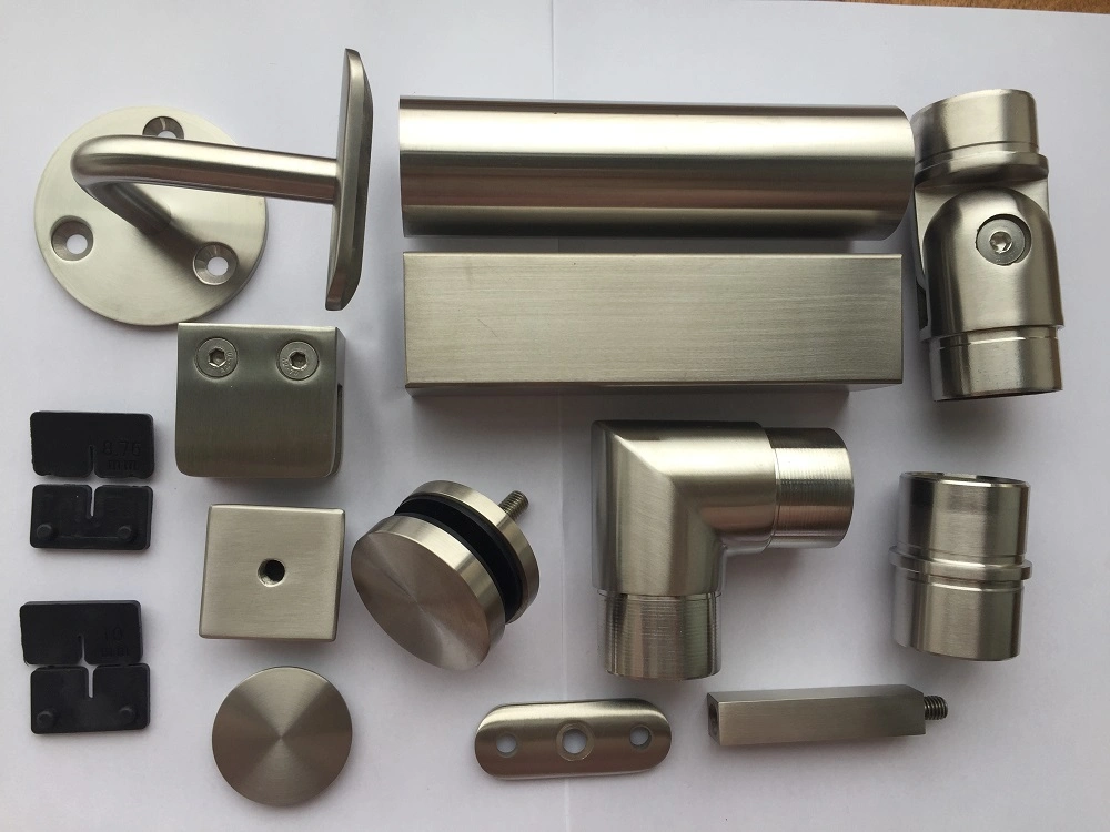 Inox/Stainless Steel Glass Hardware Balustrade Railing Handrail Fitting with Glass Clamps /Bar Holders for Staircase Fencing and Door