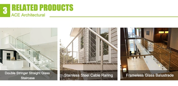 Side Mount Frameless Glass Railing/Fence System with Adjustable Stainless Steel Standoff