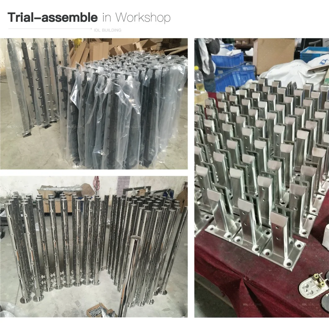 Factory Customized Stainless Steel Balustrade Post Frameless Glass Panel Railing