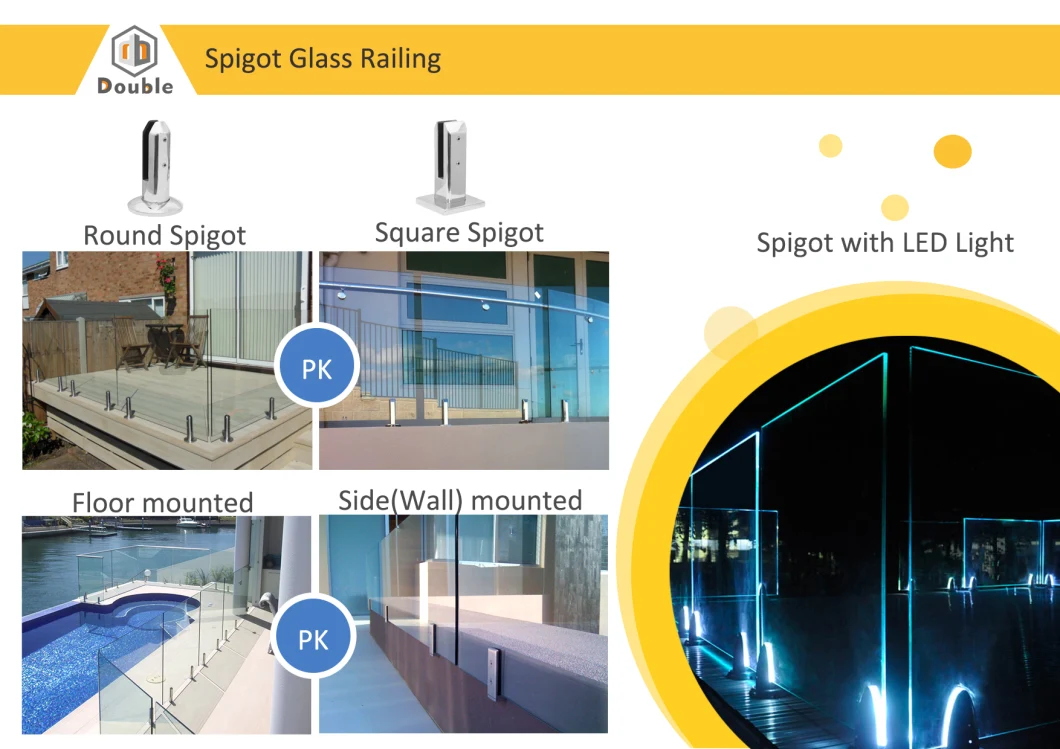 Railing System of Frameless Steel Spigot Glass Balustrade From Foshan