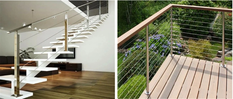 Modern Design Stainless Steel Wire / Cable Railing for Villa