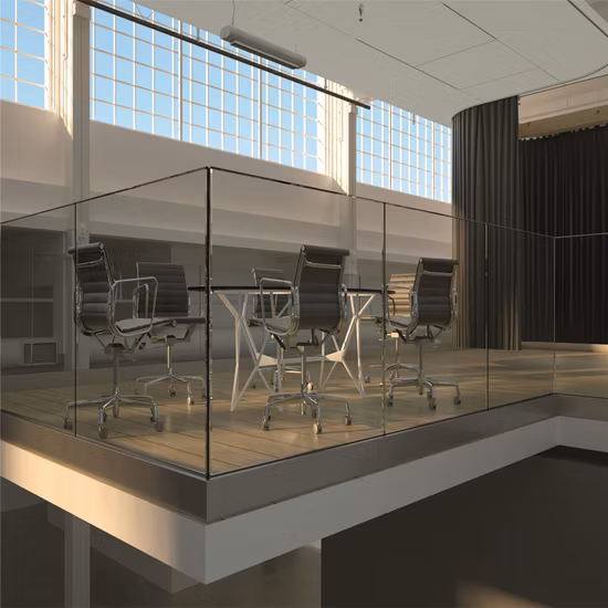 Fashion Design Powder Coated Aluminum Channel Glass Railing