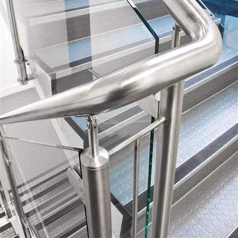 Unikim Stainless Steel Glass Stair Railing System Balcony Railing with CE