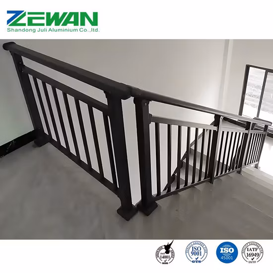 6063 Alloy Aluminum Power Coated Black/White Staircase Hand Luxurious Decorative Pipe Design Aluminium Stair Handrail System Deck Railing for Stairs/Balcony