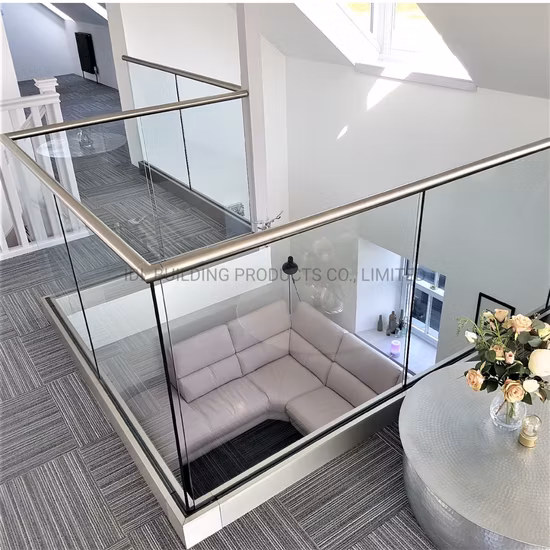 Easy Install Modern Aluminum U Channel Glass Balustrades Glass Railing System Design for Staircase/Balcony/Terrace/Porch/Decking