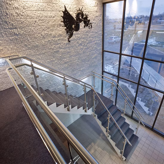 High Quality Customized Stainless Steel Glass Railing with Toughened Glass