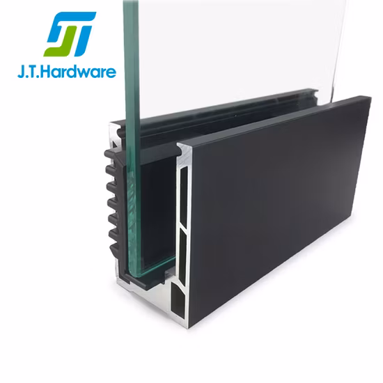 Aluminium Glass Balustrades Frameless Profile U Channel Clamp Glass Stair Railing