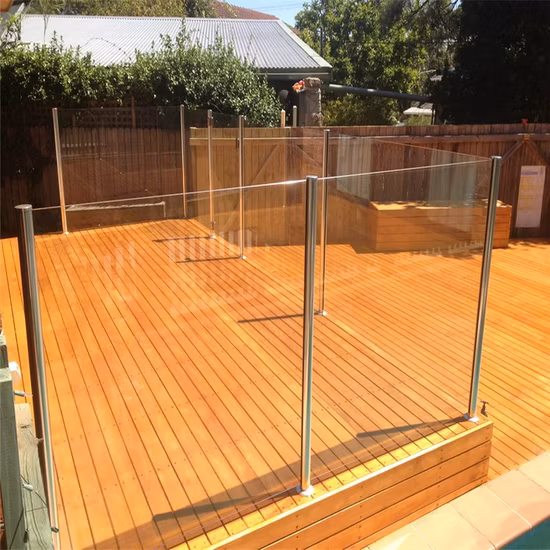 Stainless Steel Frameless Swimming Pool Tempered Glass Fence Panel Railing