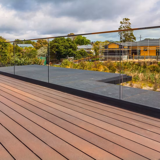 Black U Channel Glass Railing System for Villa or Residenital Interior Design